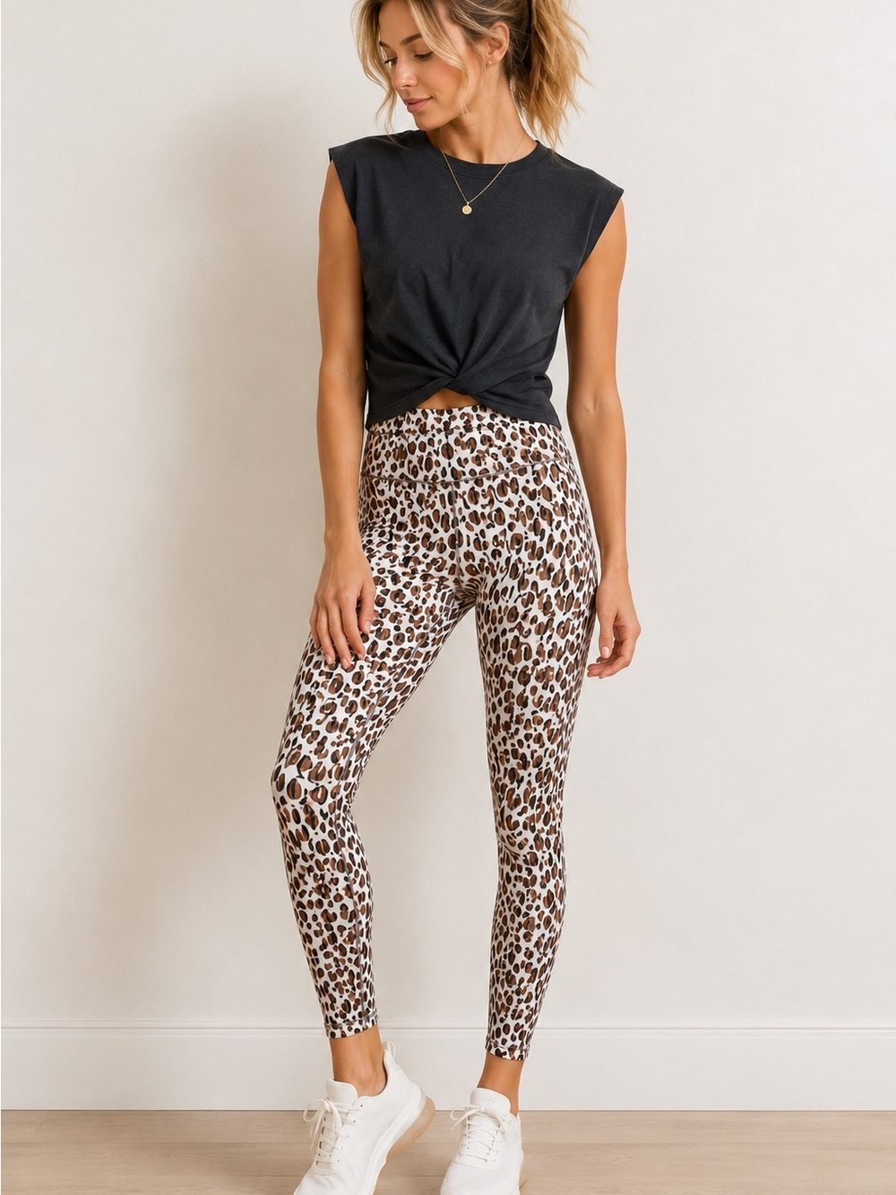 Daily Practice by Anthropologie High Rise Leggings Neutral Animal XS NWOT